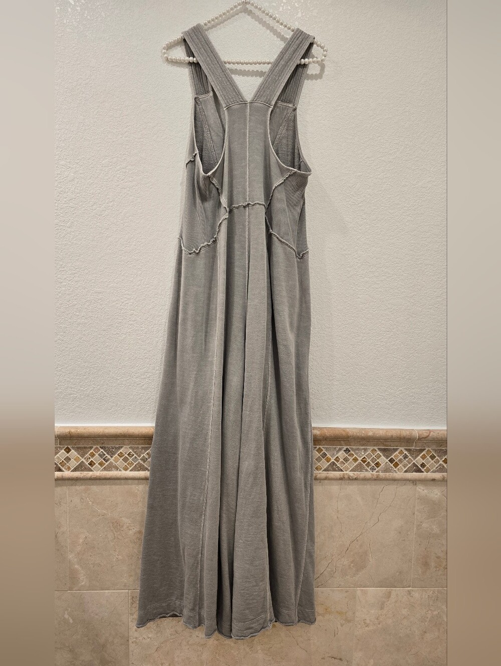 Anthropologie Daily Practice The Palmra Pull- On Cotton Jumpsuit Light Gray - Picture 5 of 9
